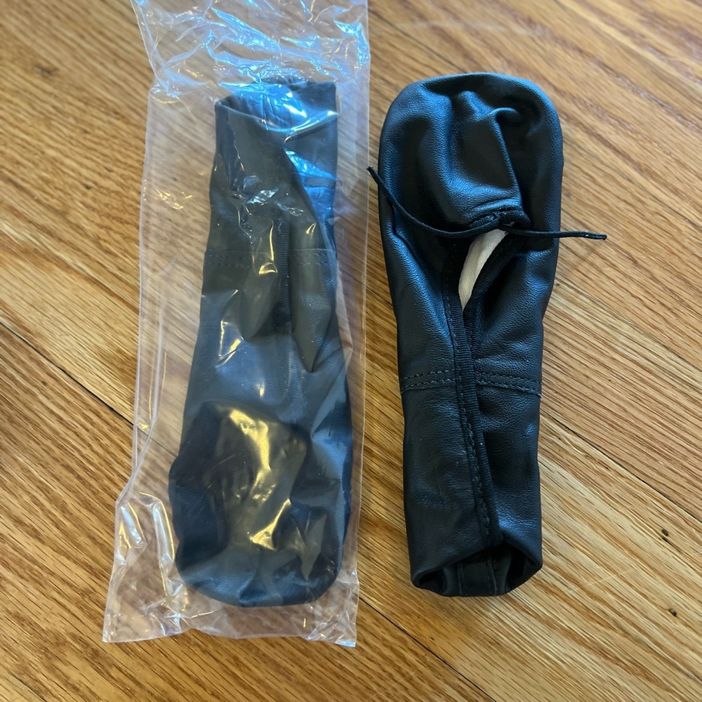Black Leather Ballet Slippers